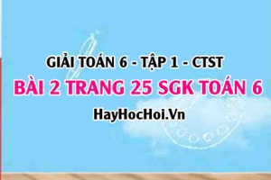 Giải bài 2 trang 25 Toán 6 Tập 1 SGK Chân trời sáng tạo